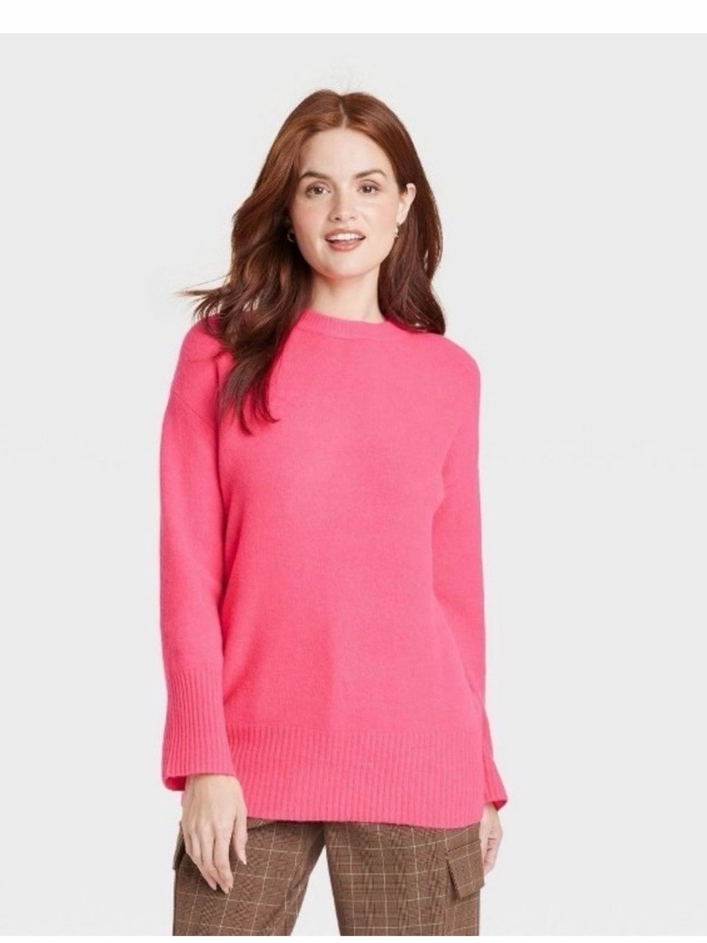 A New Day -Target-  Bright Pink Tunic Crewneck Sweater, Small NWOT